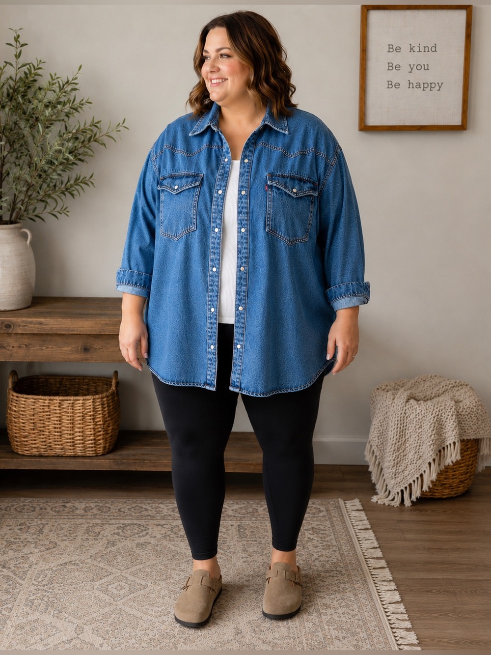Levi’s 2X Western Denim Shirt Pearl Snap 100% Cotton Oversized Shacket